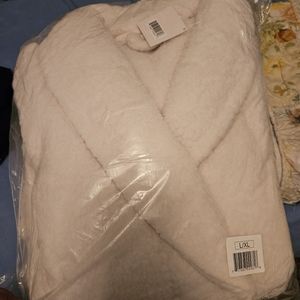 White fluffy bath robe